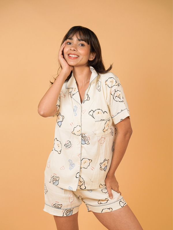 Cloud Teddy Dreamy Nightsuit Set