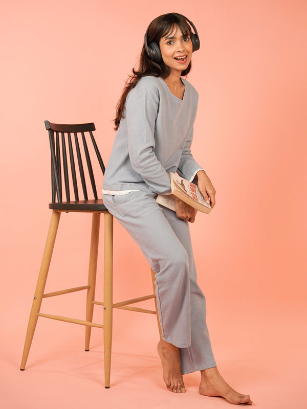 Dusty Blue Cozy Cotton Lounge Set